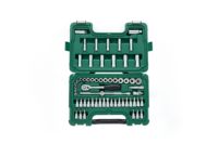 SATA 09004 Jeu de douilles 3/8 de 60 pièces, clé à cliquet, rallonge, joint universel, kit d'outils manuels pour l'entretien automobile, métal et plastique
