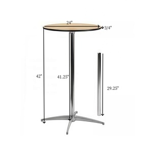 60cm Round Plywood Top <strong>Poseur</strong> <strong>Table</strong> Chrome Base 42" Bar Height Cocktail <strong>Table</strong> for UK Event Hire - Product Image 1