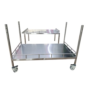 Carrito de Tratamiento de Doble Capa de Acero Inoxidable Red Star 1000x600x910mm, Carrito de Enfermería con Sistema de Clip - Product Image 1