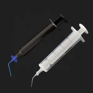 Disposable Plastic Long Curved Dental Needle Capillary Syringe Irrigation Tip Dental Pre-bent Tip Plastic Syringe Tip