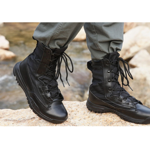 Bottes tactiques noires DF22 en cuir, imperméables, à lacets, hautes, pour toutes les saisons, pour l'extérieur - Product Image 3