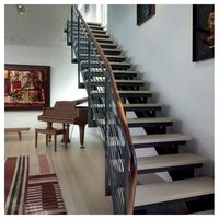 Escalier flottant Prima avec poutre de soutènement dissimulée, garde-corps en verre, design minimaliste pour appartement, escaliers flottants