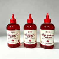 Bouteille de sirop d'érable 500 ml (375 ml) en PEHD transparente pour remplissage à chaud, conteneur d'emballage de miel 8 oz (237 ml), bouteille souple en plastique pour sauce et ketchup