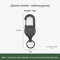 Dragonne de sécurité rétractable en fil d'acier pour la pêche, anti-perte, avec clip, pour sac à dos, porte-clés, pêche à la ligne, escalade, étanche
