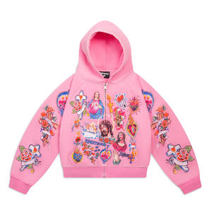 Hoodie court zippé Righteous Risen King, haute qualité, personnalisé, style Hip Hop, fabricants de hoodies 100% coton pour hommes - Product Image 2
