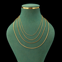 Collier ras du cou flexible en acier inoxydable, chaîne serpent ronde, plaqué PVD or et argent