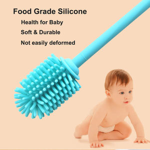 Brosse en silicone de qualité alimentaire pour ouvertures étroites, nettoyeur de tasses de sport pour bébés, nettoyage flexible des vases et verrerie - Product Image 5