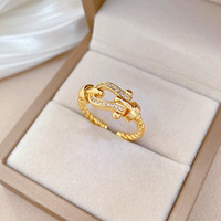 Trendy 18 Karat vergoldet Knopf Gürtel Form Ring Full Diamond personal isierte offene verstellbare Ringe für Frauen Hochzeit Finger Schmuck