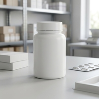 Conteneur vide blanc pour compléments alimentaires, emballage de vitamines, flacon en plastique pour capsules et comprimés
