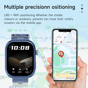 Kinder-Anti-Verlust-Smartwatch mit quadratischem Armband, GPS, 4G, <span class=keywords><strong>SeTracker</strong></span>, <span class=keywords><strong>2</strong></span> SIM-Karten, Anruffunktion, Kompass, Chronograph, IP67, LCD, magnetisch, Kunststoff - Product Image 3