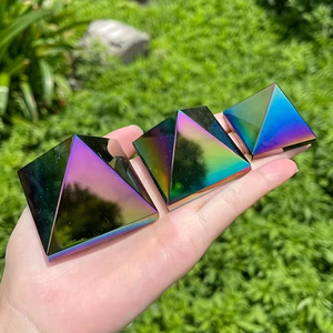 Pierres de guérison naturelles polies faites à la main de haute qualité en gros, matériaux multiples, obsidienne noire Aura, pierre de prunier, CrystalHola - Product Image 1