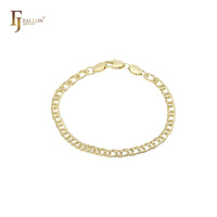 Cadena de Eslabones Ovalados Dobles de 6 mm, Joyería de Moda FJ Fallon, Chapada en Oro Rosa sobre una Base de Latón
