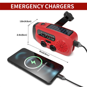 Radio <span class=keywords><strong>Linterna</strong></span> Multifuncional de Emergencia Solar Súper Brillante con Manivela Recargable - Product Image 3