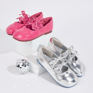 Nouvelles Chaussures de Danse Adorables à Nœud pour Filles, Antidérapantes, à Semelle Souple, en Cuir, pour les Âges de 2 à 12 Ans - Product Image 2