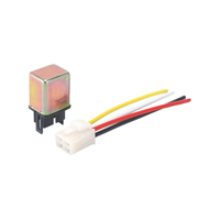 Relais de climatisation pour boîtier en acier de voiture, avec pattes en cuivre, pointe argentée, 12V/24V, 4 broches, jeu de fils en cuivre et connecteur de liaison