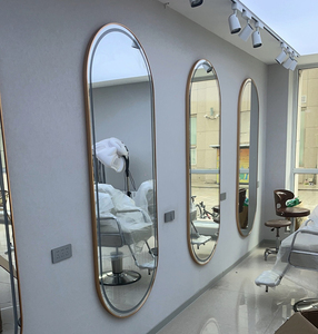 Nouvelle Arrivée Grand <span class=keywords><strong>Miroir</strong></span> Mural <span class=keywords><strong>LED</strong></span> Doré pour Salon de Coiffure et Maquillage, Mobilier de Salon de Beauté - Product Image 3