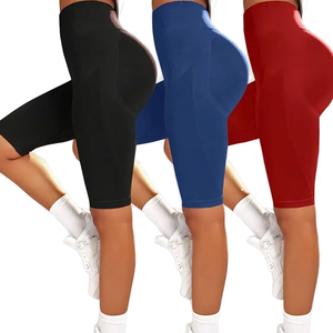 Pantalons trois quarts élastiques et serrés pour le sport et le fitness, taille haute, respirants, shorts chauds, fibre personnalisée, vêtements d'extérieur d'été - Product Image 1