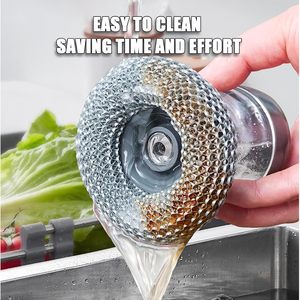 Kitchen Gadgets PET Soap Dispensing Palm <b>Scrub</b> Cleaning <b>Brush</b> Plastic Pot Scrubber Dish <b>Brush</b> With Soap Dispenser - Product Image 5