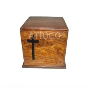 Urna funeraria de cremación diseño de ataúd de madera - Product Image 3
