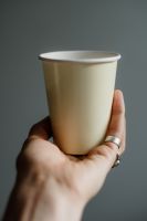 Gobelets en papier jetables écologiques, durables, blancs, à paroi simple, de qualité alimentaire pour boissons chaudes, logo personnalisé acceptable
