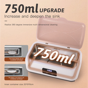 Nueva máquina de limpieza ultrasónica eléctrica transfronteriza de acero inoxidable 47kHz, capacidad de tanque de 750ml, controles mecánicos para el hogar - Product Image 5