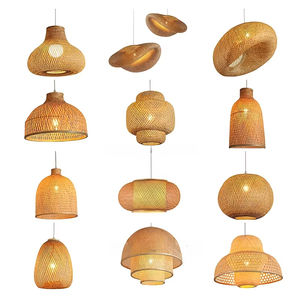 Iluminación colgante de bambú Estilo <span class=keywords><strong>vintage</strong></span> Cesta de bambú Candelabro Lámparas de techo - Product Image 6