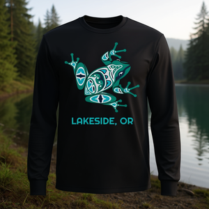 T-shirt à manches longues Lakeside or Frog Pacific NW Native American Indian, T-shirt promotionnel NW American Indian - Product Image 3