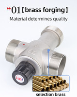 Vanne thermostatique solaire à trois voies en acier inoxydable DN50 de 2 pouces de haute qualité, contrôle de la température de l'eau, gamme réglable OEM 35-45