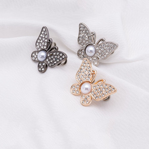Broche de Mariposa de Perlas <span class=keywords><strong>con</strong></span> Baño Metálico, Cinturón Ajustable de Aleación y Botones Desmontables, Tamaño Ajustable para la Circunferencia de la Cintura - Product Image 3
