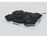 VENTE CHAUDE Support de refroidissement pour ordinateur portable de gaming RGB à 6 ventilateurs, ergonomique, avec double port USB pour bureau de gamer