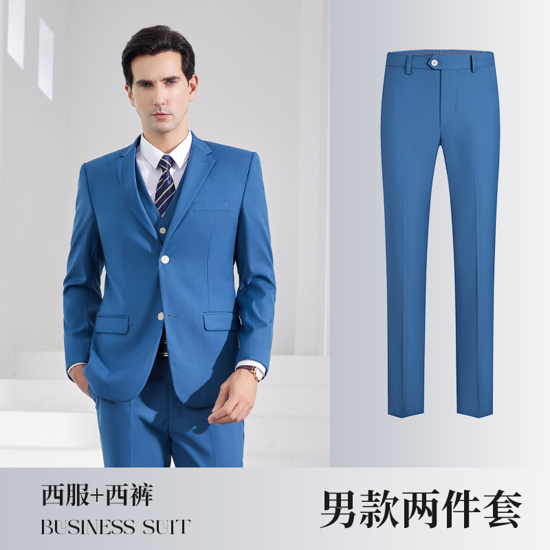 Style homme-manteau bleu mousseline + pantalon