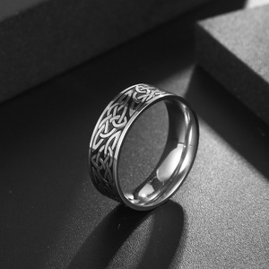 Nordic Pattern <b>Titanium</b> Steel <b>Ring</b> Men's Hip Hop Fashion Jewelry SA1142 - Product Image 4