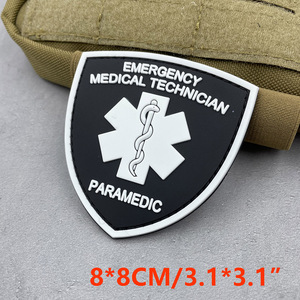 Parche Táctico de PVC 3D PARAMEDIC, Moldeado por Inyección, Colores Personalizables, Accesorios de Ropa para Rescate Médico de Emergencia YYQN - Product Image 5