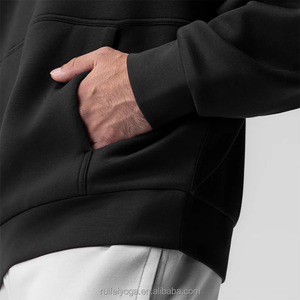 OEM 사용자 정의 양각 양털 스웨터 하이 퀄리티 대형 헤비 남성 기술 양털 면 크루넥 운동복 와 캥거루 포켓 - Product Image 4