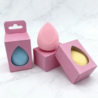 Boîte d'emballage pliable en PVC/PET transparent pour éponge de maquillage, étui lavable pour éponge de maquillage, tendance beauté, marque privée