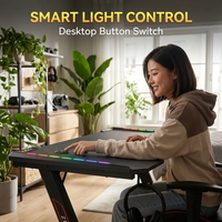 Bureau d'ordinateur ergonomique AOR pour cybercafé et esports, avec effets RGB multiples, panneau de qualité E0, vente en gros usine
