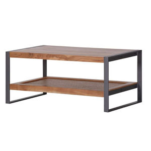 Mesa de Comedor Moderna Industrial con Tapa de Madera Rectangular y Patas de Metal, con Estante de Almacenamiento, Muebles para el Hogar - Product Image 5