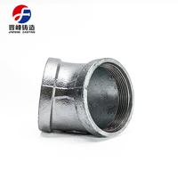 Fil fileté haute résistance 45 °   Raccord coudé JinFeng en fonte galvanisée pour systèmes de plomberie gaz et eau