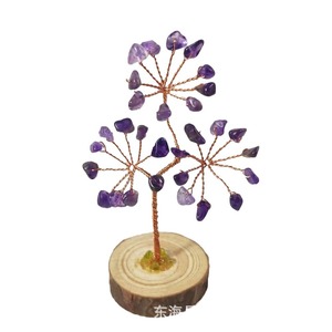 Natural <b>Crystal</b> <b>Tree</b> Ornament 6-8cm Height Eco-Friendly Wood Base Home Decor Amethyst Citrine Handicraft Gift - Product Image 5