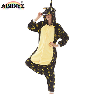 Pijama de Franela <span class=keywords><strong>Polar</strong></span> Térmica para <span class=keywords><strong>Mujer</strong></span>, Talla Grande, Diseño de Pegaso, para Primavera, Otoño e Invierno - Product Image 4