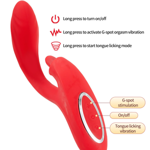 Vente chaude AV Vibromasseur Sex Toys Femmes V34 G-Spot Clitoris Stimulateur Masturbation Féminine 2-en-1 Langue-Lécher Gode IPx6 - Product Image 6