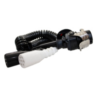 Câble enroulé rétractable en cuivre 7 voies 1 vers 2 pour remorque, avec bouton d'arrêt d'urgence pour l'éclairage de camions et remorques