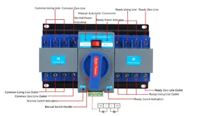 Seanro interruptor de transferência automática, 2p 3p 4p para energia solar ats ac 220v 230v 400v