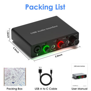 Interface audio <span class=keywords><strong>USB</strong></span> 192 kHz, <span class=keywords><strong>carte</strong></span> <span class=keywords><strong>son</strong></span>, prise en charge du microphone <span class=keywords><strong>XLR</strong></span>, mélangeur audio de studio, alimentation fantôme 48 V, enregistrement de podcast - Product Image 5