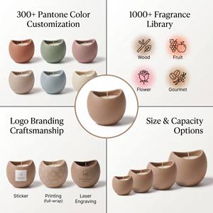 Luxury Gypsum Jar Scented Soy Wax <b>Candle</b> With Irregular Wavy Rim For Modern Home Decor Wholesale Private Label Premium <b>Set</b> - Product Image 3