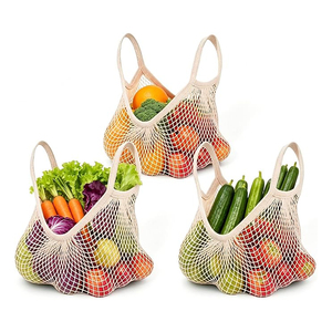 <span class=keywords><strong>Sac</strong></span> <span class=keywords><strong>de</strong></span> <span class=keywords><strong>courses</strong></span> réutilisable et lavable en coton avec longues poignées, <span class=keywords><strong>sac</strong></span> fourre-tout en filet pour légumes et produits frais - Product Image 6