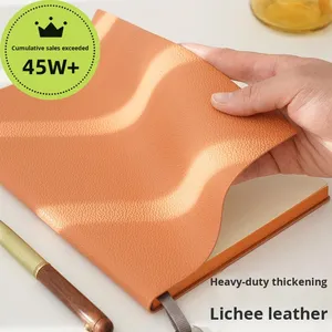 Taccuino in morbida pelle con stampa logo personalizzata, formato A5, set regalo per ufficio. - Product Image 5