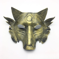 Masque de jeu de chasse au loup d'Halloween en gros, tête de loup amusante et horrifiante en plastique léger avec LED pour les fêtes des hommes et des femmes