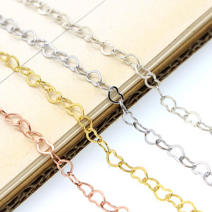 Chaîne <span class=keywords><strong>en</strong></span> argent Sterling 925 semi-fini, bricolage, Bracelet, collier, bande de queue, gland, accessoires, amour, chaîne de dispersion <span class=keywords><strong>en</strong></span> forme de cœur - Product Image 1