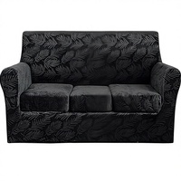 MeiMeileo Ensemble de 4 housses de canapé en velours, 3 coussins, durables, douces, en peluche, lavables, respirantes, anti-poussière, extensibles, adaptées aux chiens